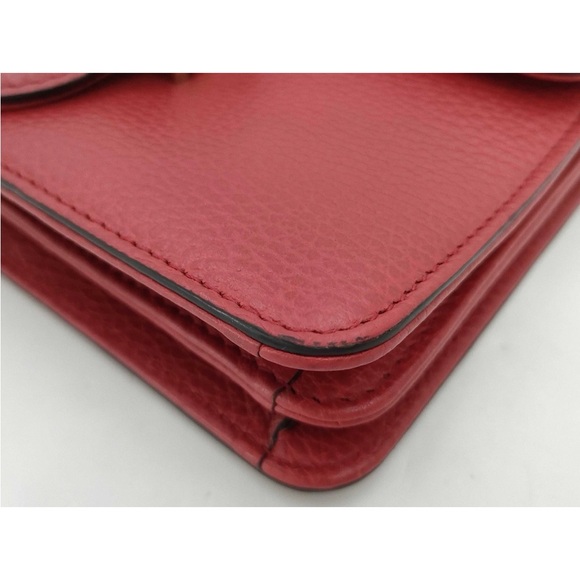 Gucci GG Interlocking G Red Leather Crossbody Shoulder Bag - Picture 3 of 10